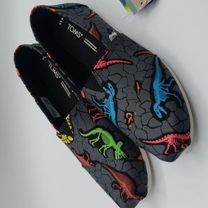 Toms Alpargata Dinosaur Skeleton Glow In The Dark Slip On Flats
